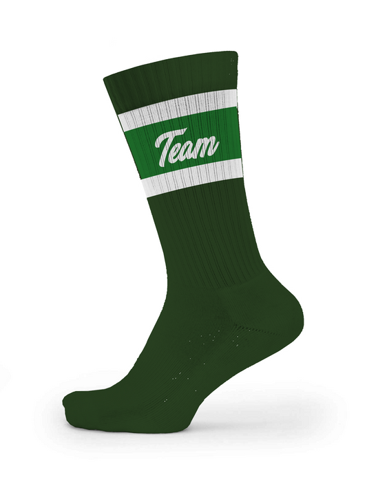 Custom Athletic Crew Socks - Big Calf Stripe